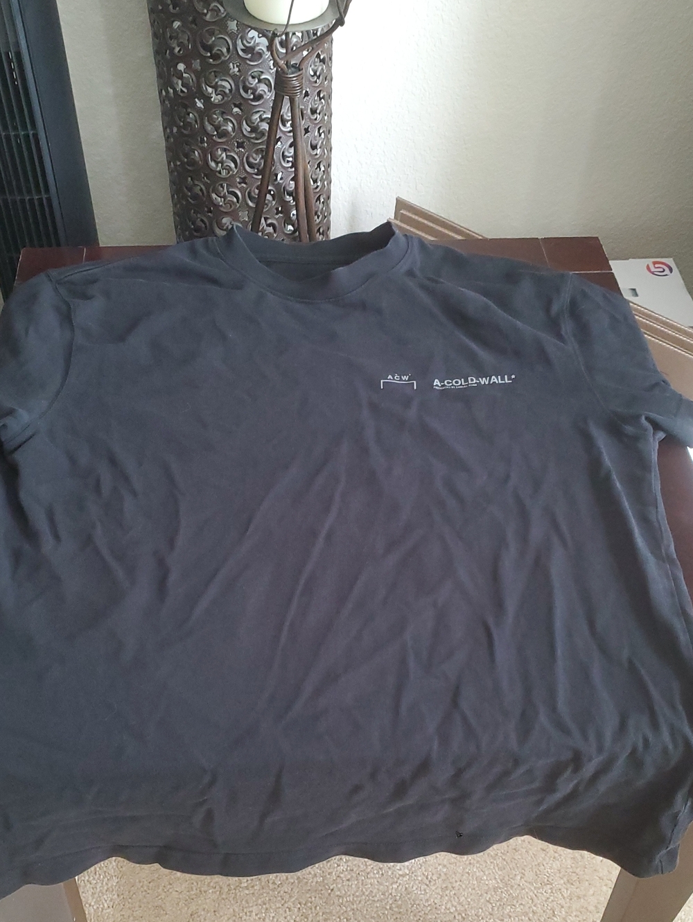 A-COLD-WALL* Black Short Sleeve Tee with White Chest Logo